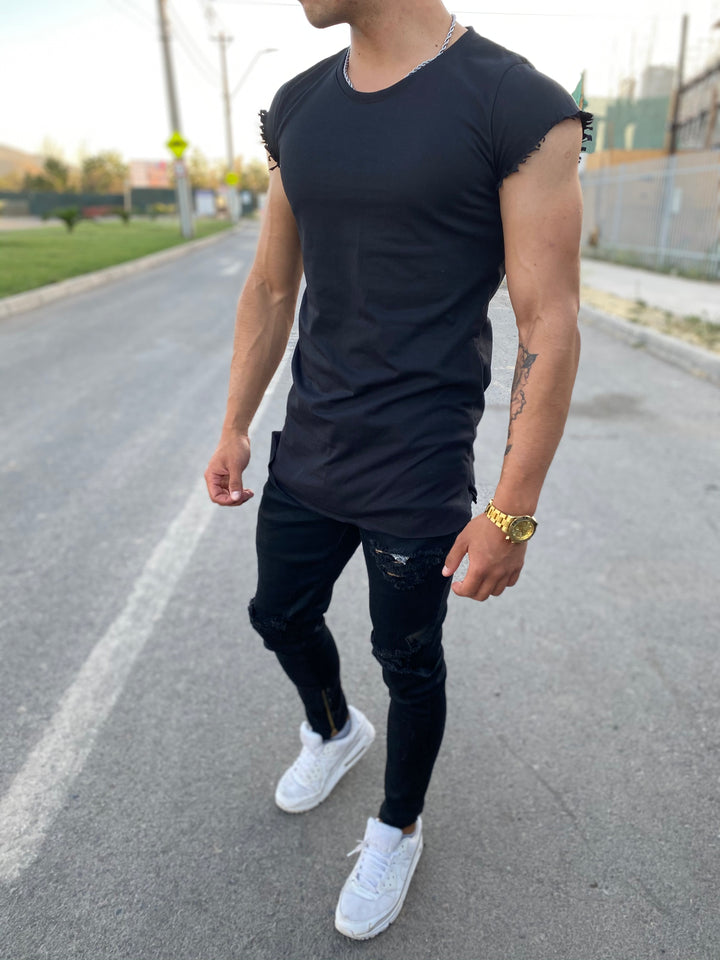 Long Shirt Muscular Black
